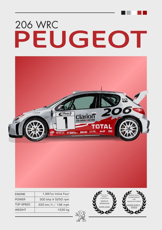 Peugoet 206 WRC Poster