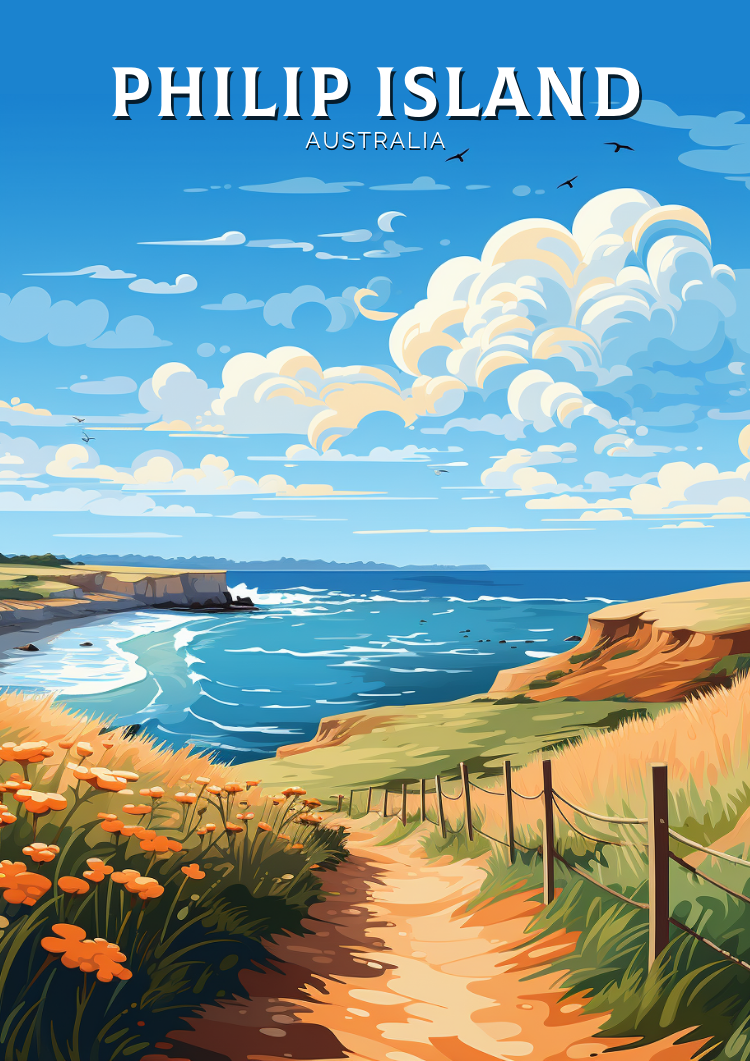 Australia PHILIP ISLAND TRAVEL PRINT - WALLART AUSTRALIA
