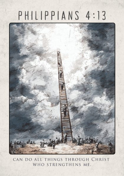 Philippians 4:13 Bible Verse Poster - Christian Wall Art