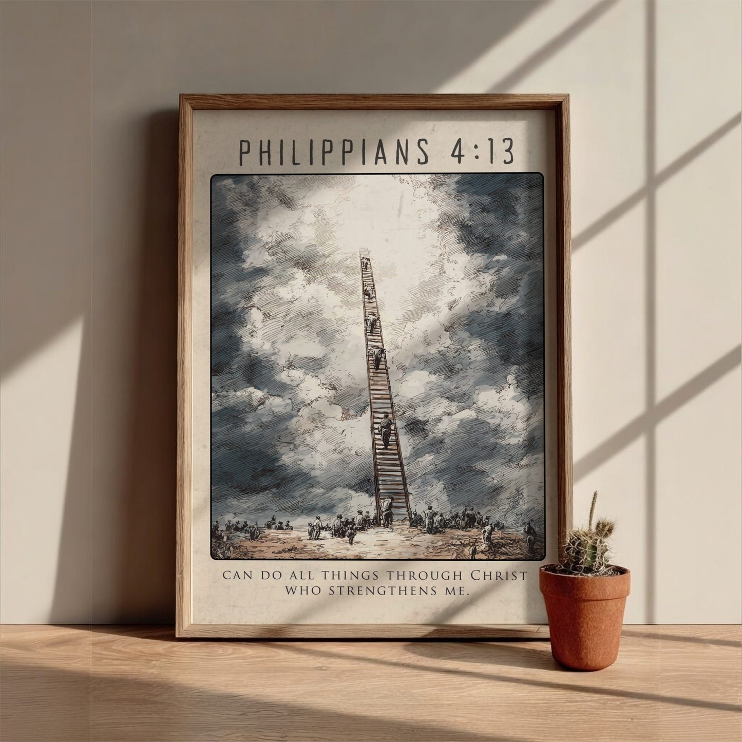 Philippians 4:13 Bible Verse Poster - Christian Wall Art