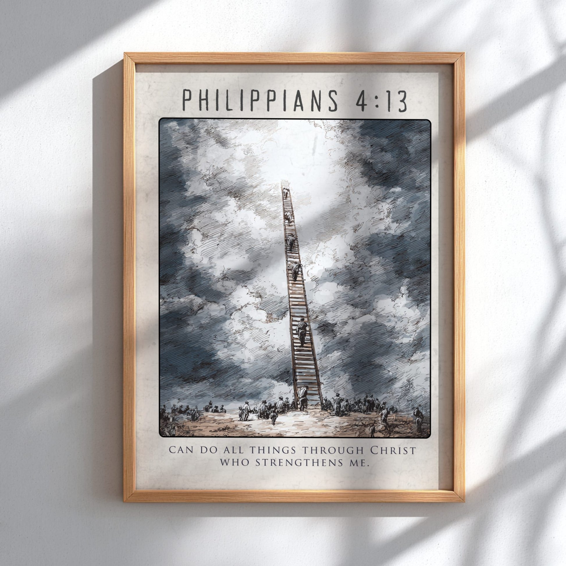 Philippians 4:13 Bible Verse Poster - Christian Wall Art