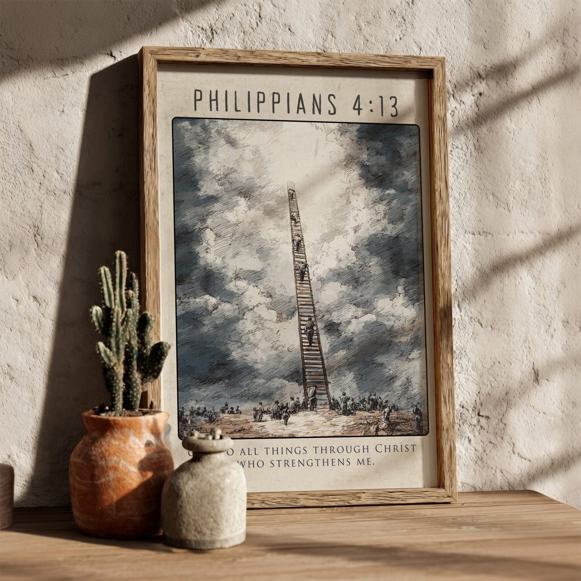 Philippians 4:13 Bible Verse Poster - Christian Wall Art