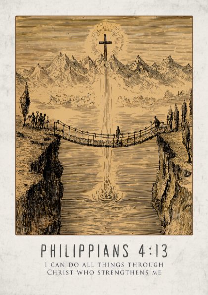 Philippians 4:13 Scripture Print - "Strengthens Me" Wall Art
