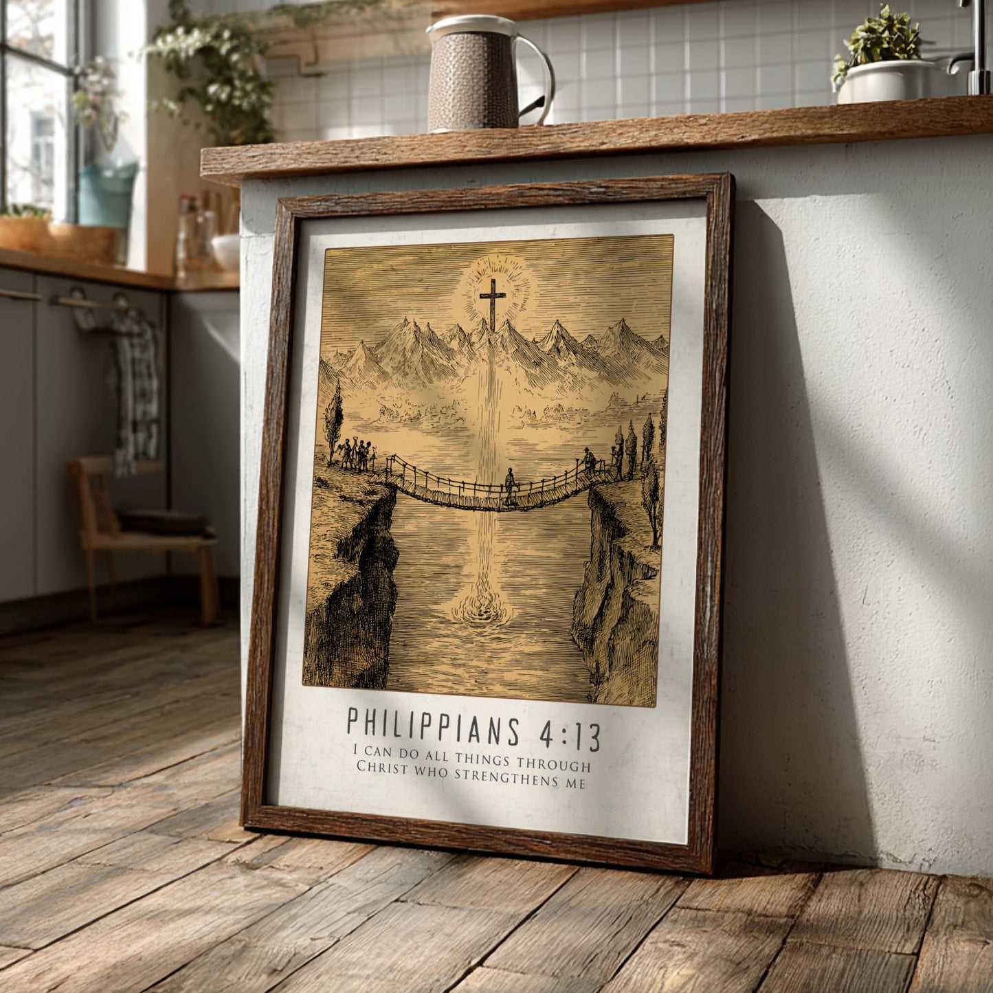 Philippians 4:13 Scripture Print - "Strengthens Me" Wall Art