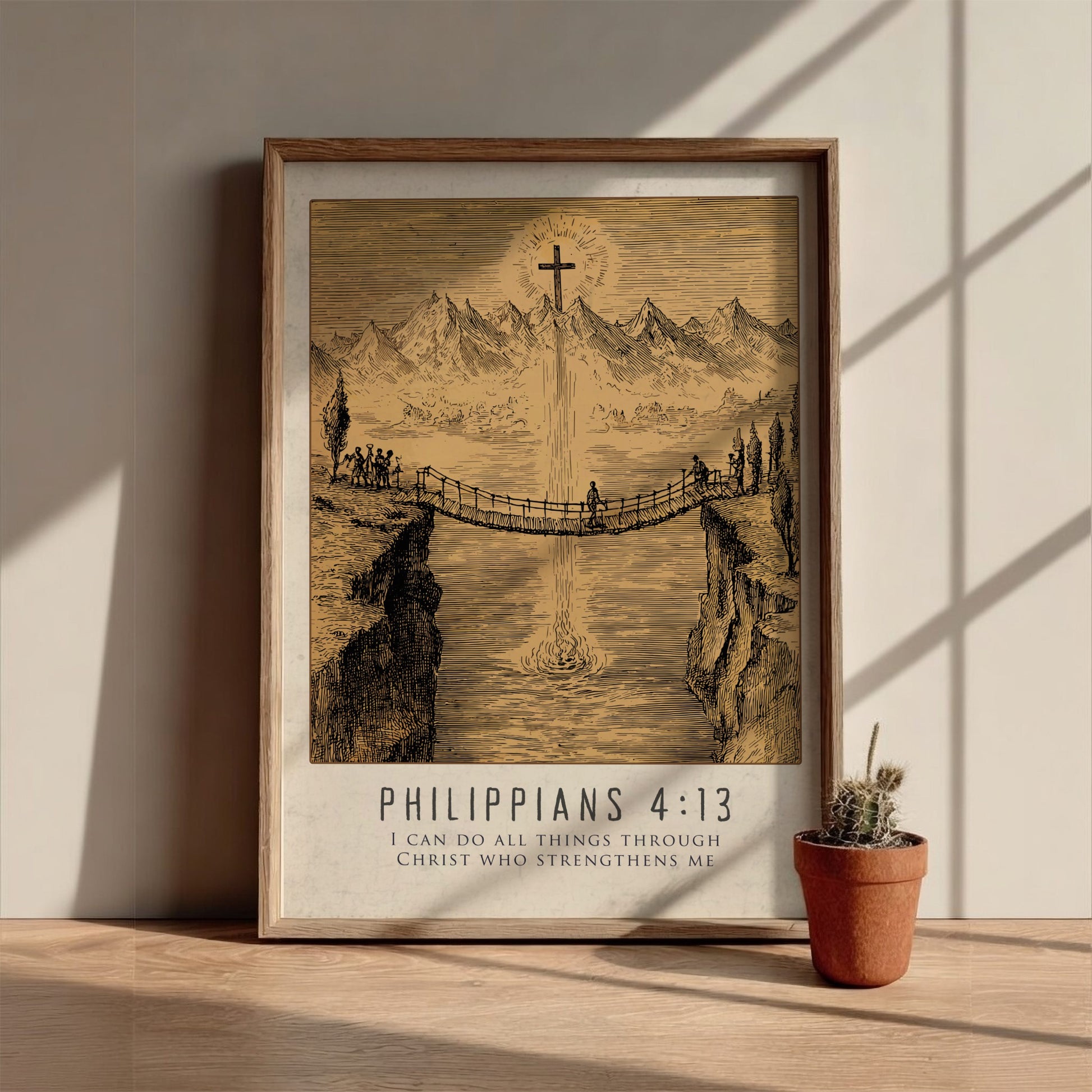 Philippians 4:13 Scripture Print - "Strengthens Me" Wall Art