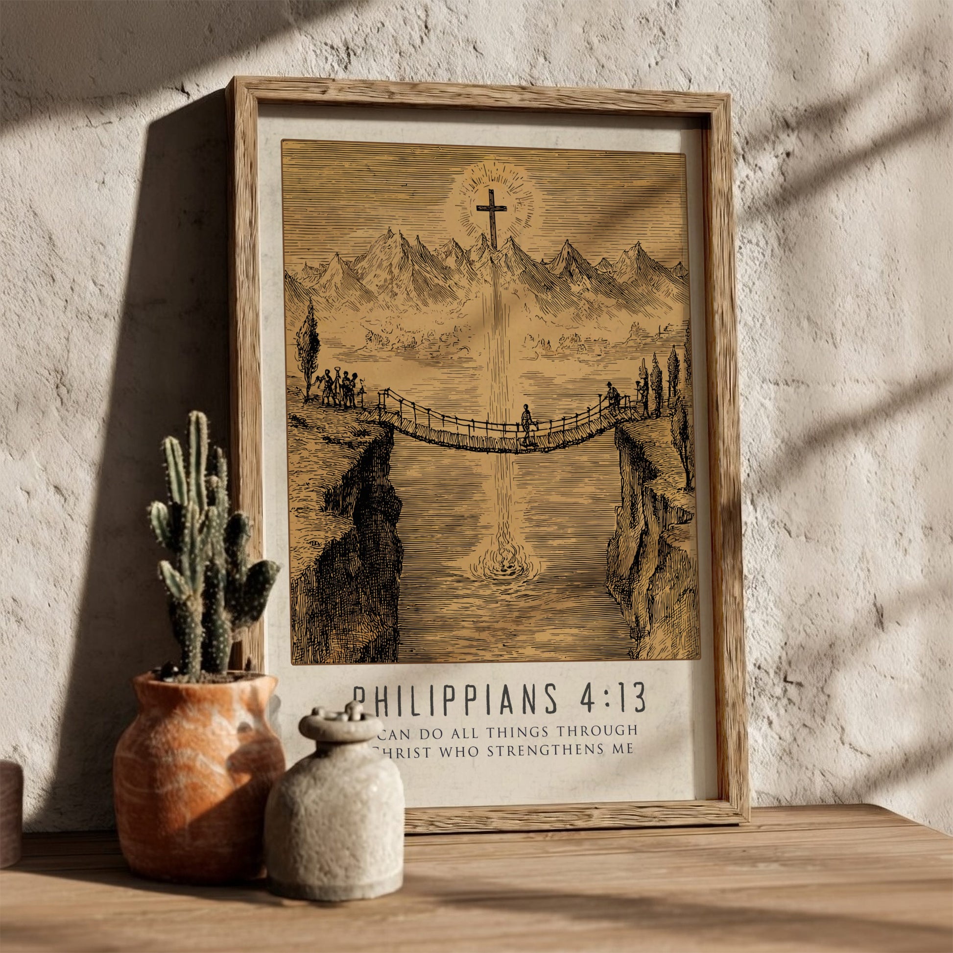 Philippians 4:13 Scripture Print - "Strengthens Me" Wall Art