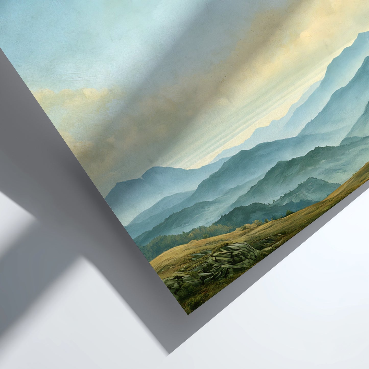 Poster featuring a serene mountain range under a blue sky with Philippians 4:13 text.