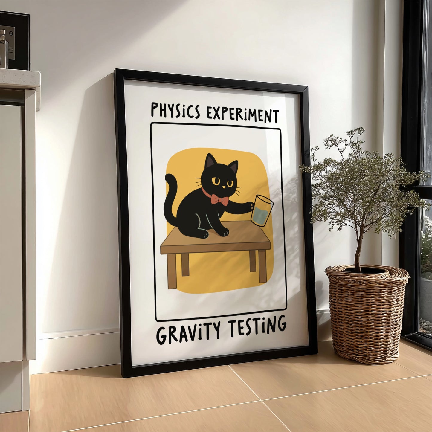Physics Experiment Gravity Testing Poster - Science Lab Wall Art Print