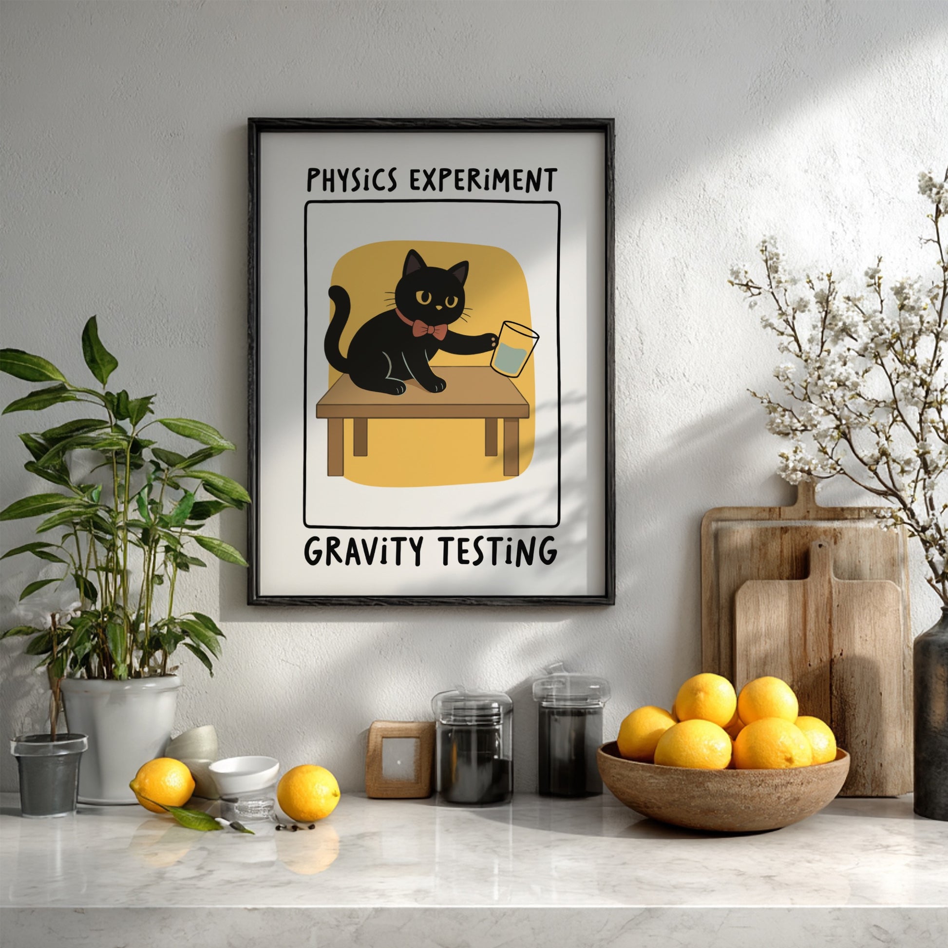 Physics Experiment Gravity Testing Poster - Science Lab Wall Art Print