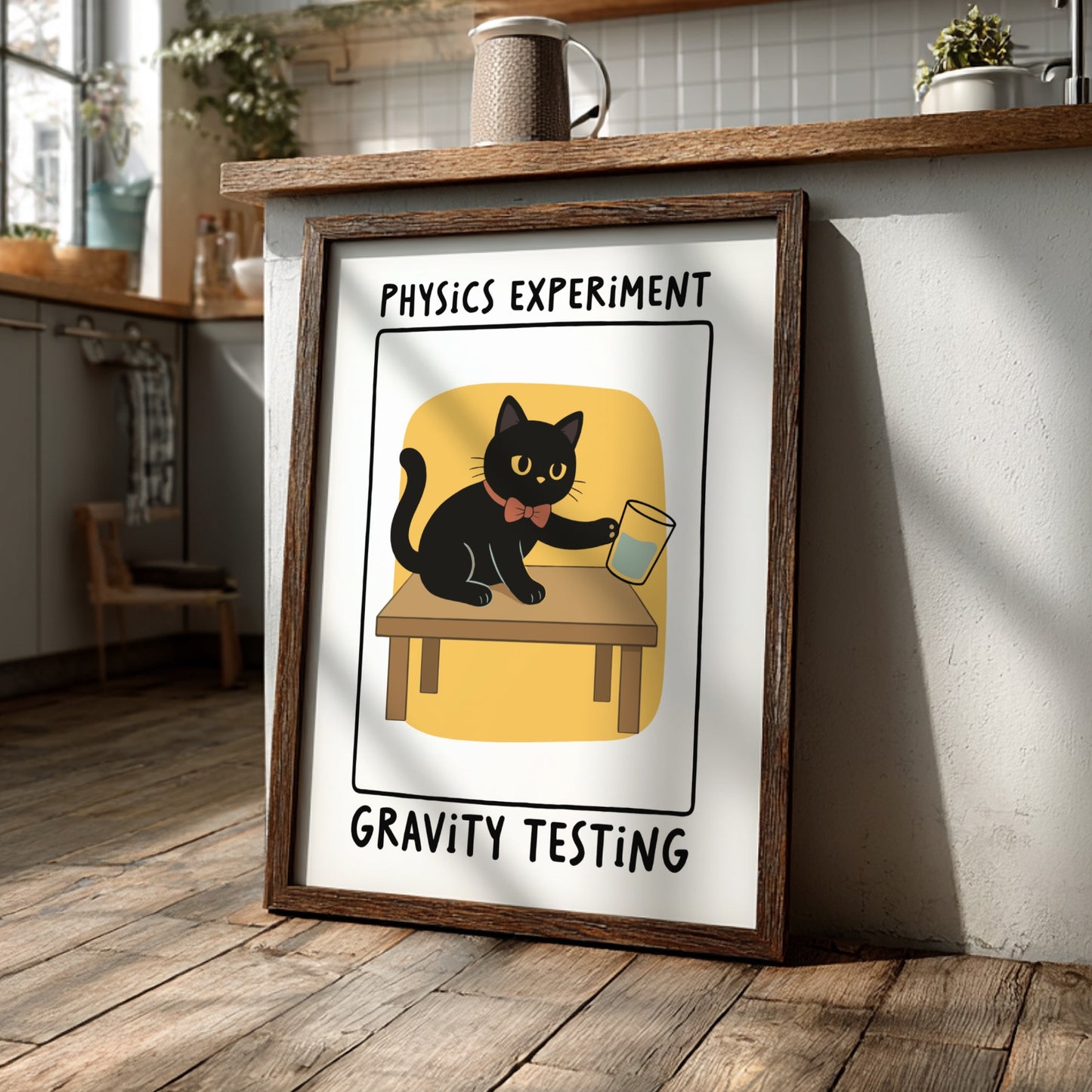 Physics Experiment Gravity Testing Poster - Science Lab Wall Art Print
