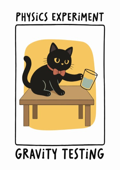 Physics Experiment Gravity Testing Poster - Science Lab Wall Art Print