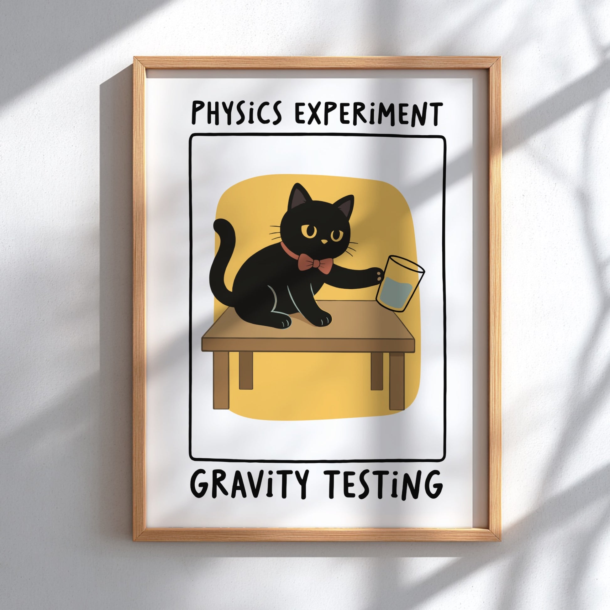 Physics Experiment Gravity Testing Poster - Science Lab Wall Art Print