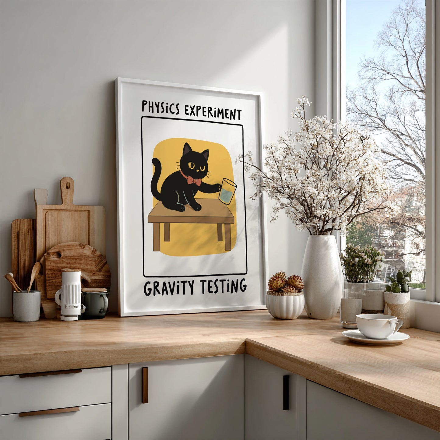 Physics Experiment Gravity Testing Poster - Science Lab Wall Art Print