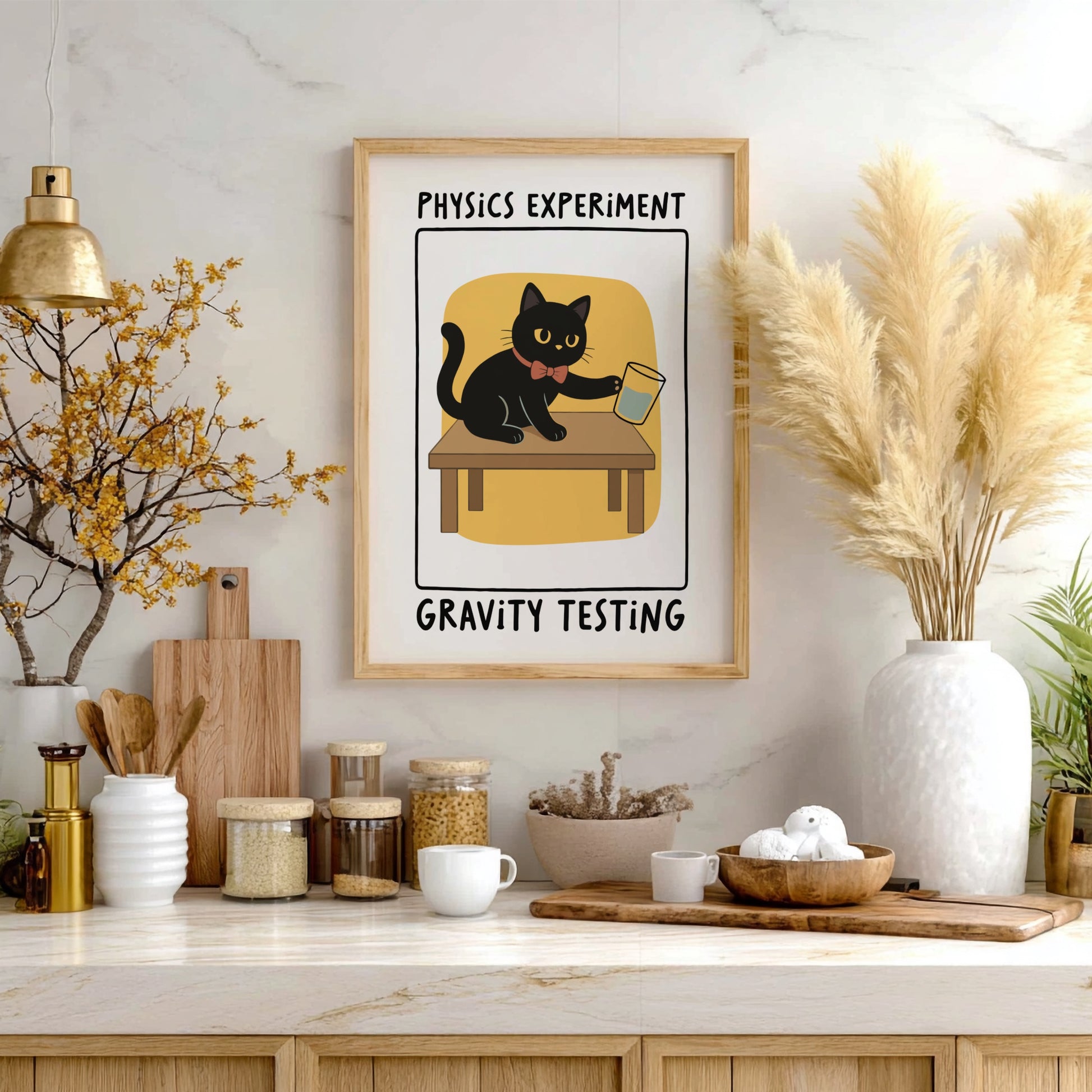 Physics Experiment Gravity Testing Poster - Science Lab Wall Art Print