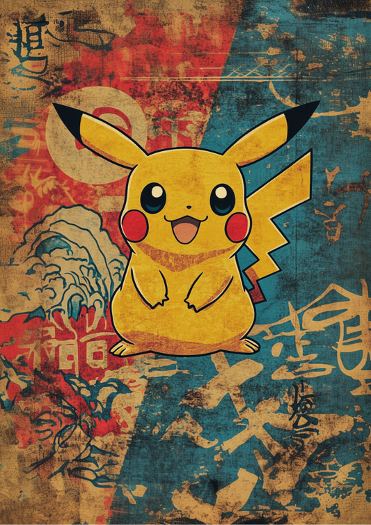 Pikachu Poster: Japanese Style Legendary Pokemon Inspired Anime Artwork, Pokemon TCG Pikachu