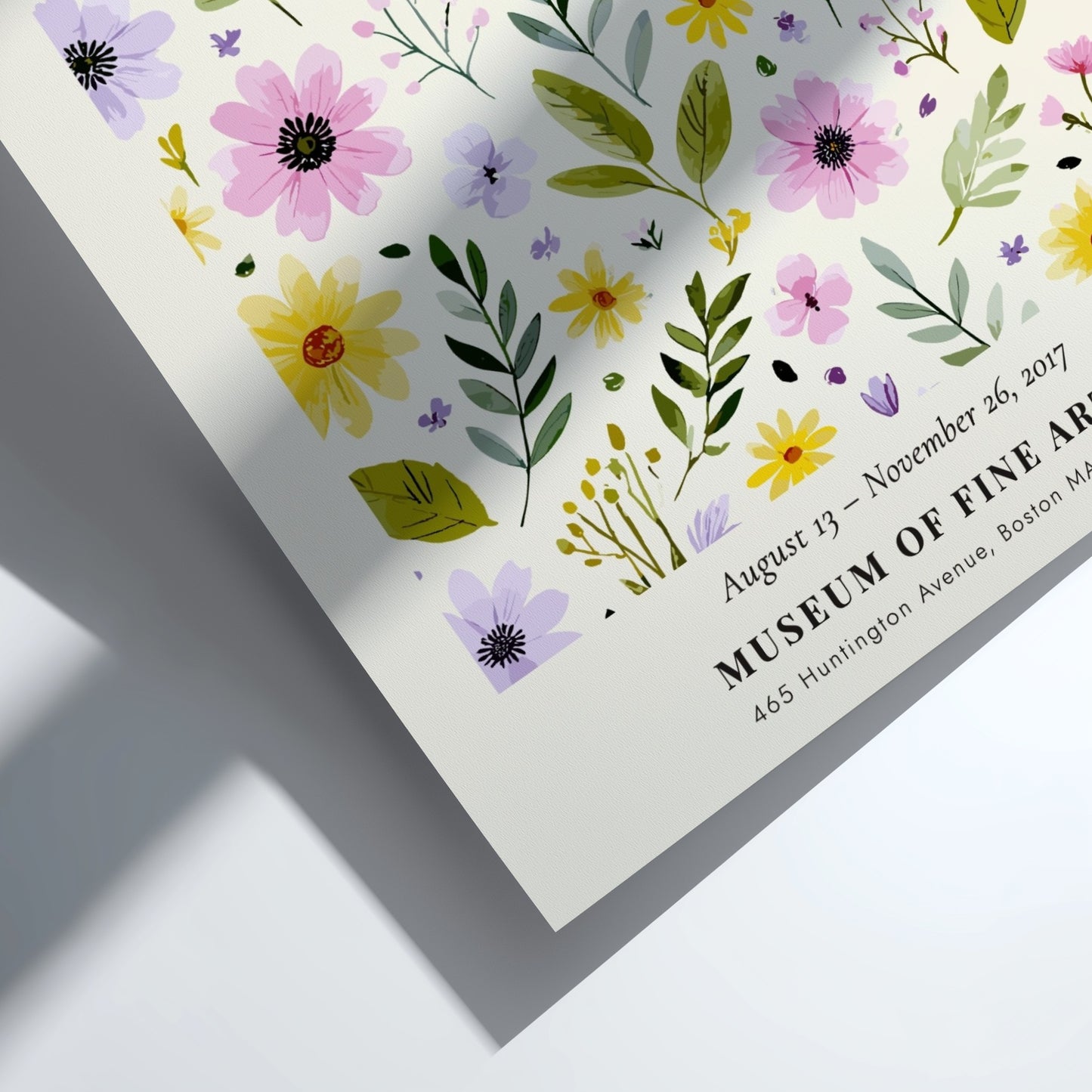 Henri Matisse poster featuring pink and yellow garden flowers with green foliage, floral art for home decor.