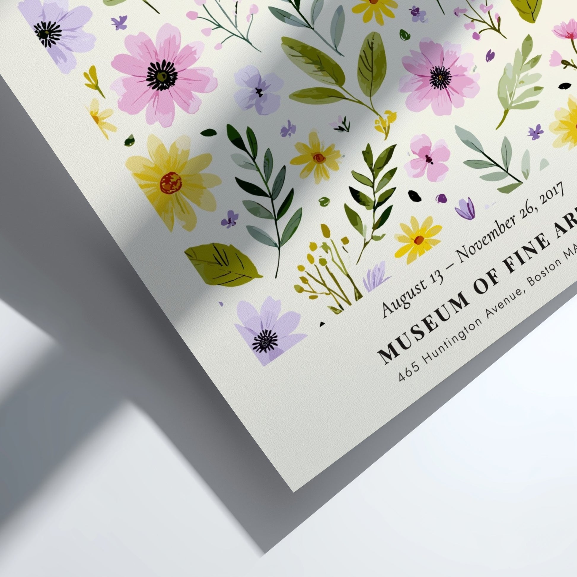 Henri Matisse poster featuring pink and yellow garden flowers with green foliage, floral art for home decor.