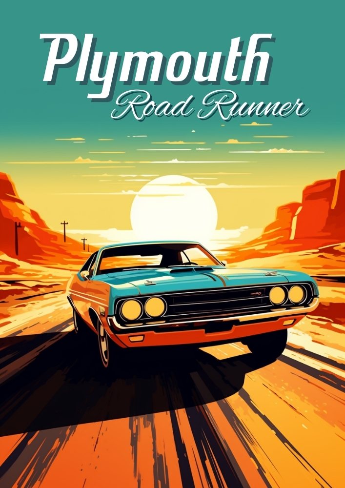 1960s Plymouth Road Runner Poster