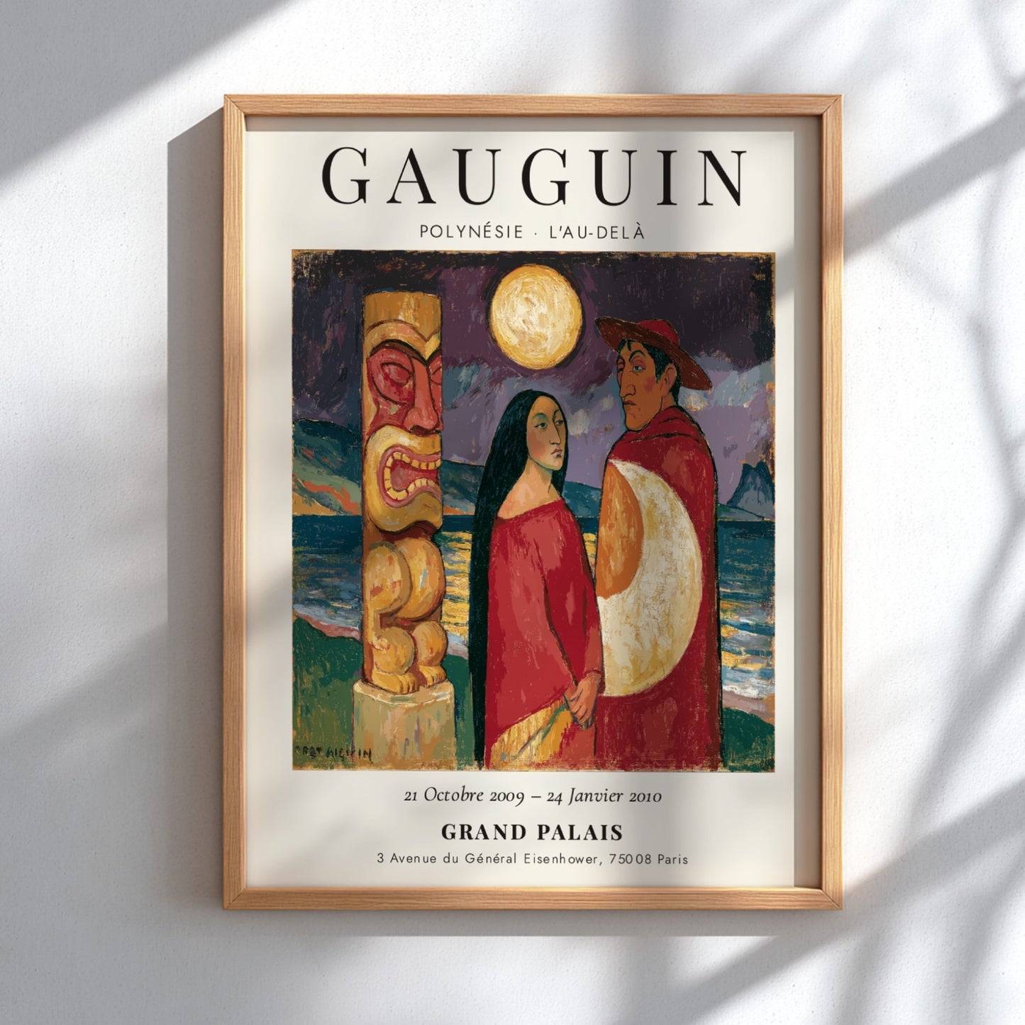 Gauguin Exhibition Poster featuring Polynesian themes and vibrant colors