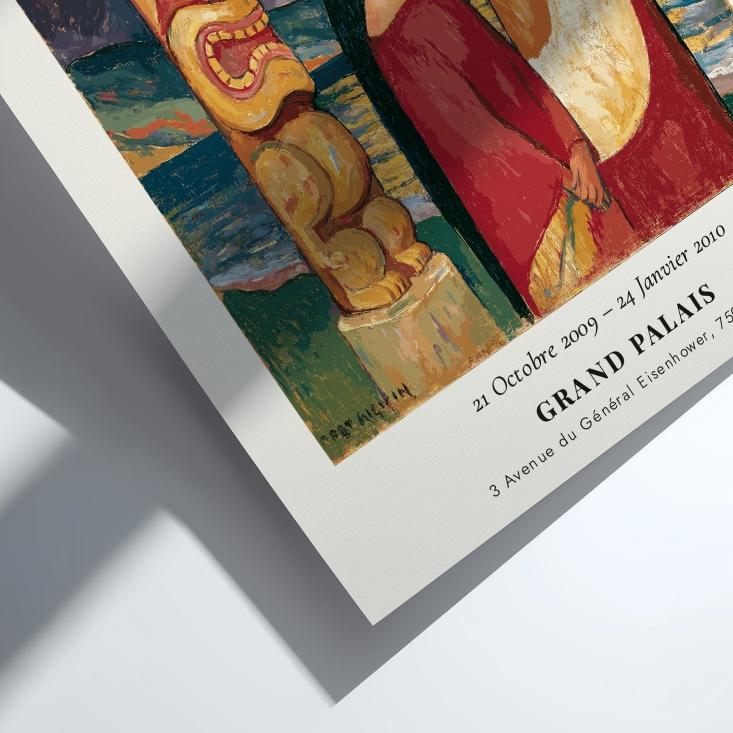 Gauguin Exhibition Poster featuring Polynesian themes and vibrant colors