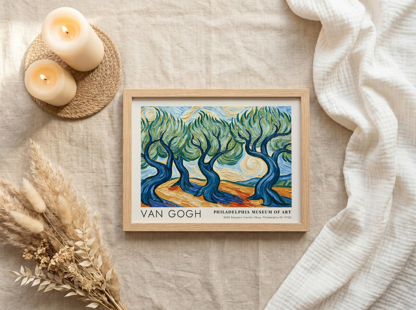 Poppy Field poster featuring vibrant red and green colors in Van Gogh style wall art