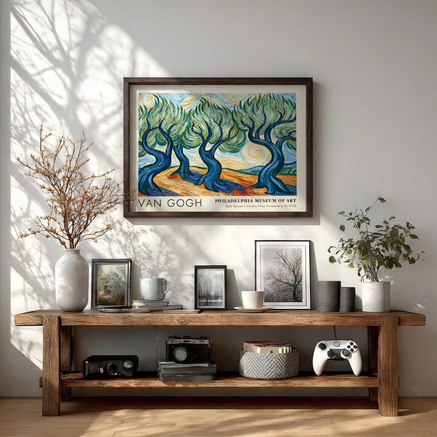 Poppy Field poster featuring vibrant red and green colors in Van Gogh style wall art