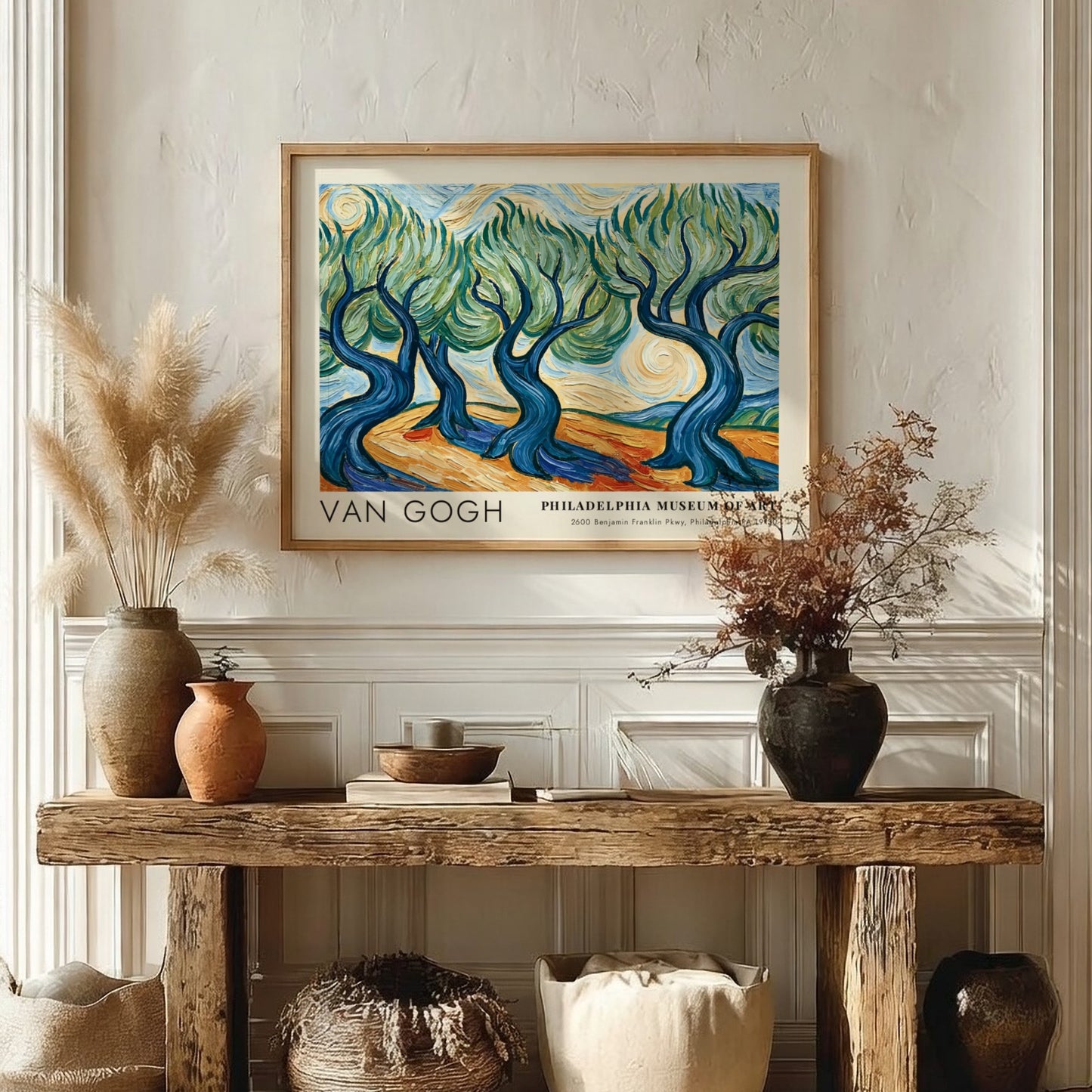 Poppy Field poster featuring vibrant red and green colors in Van Gogh style wall art
