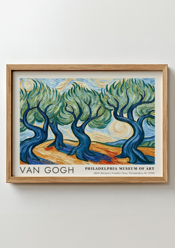 Poppy Field poster featuring vibrant red and green colors in Van Gogh style wall art