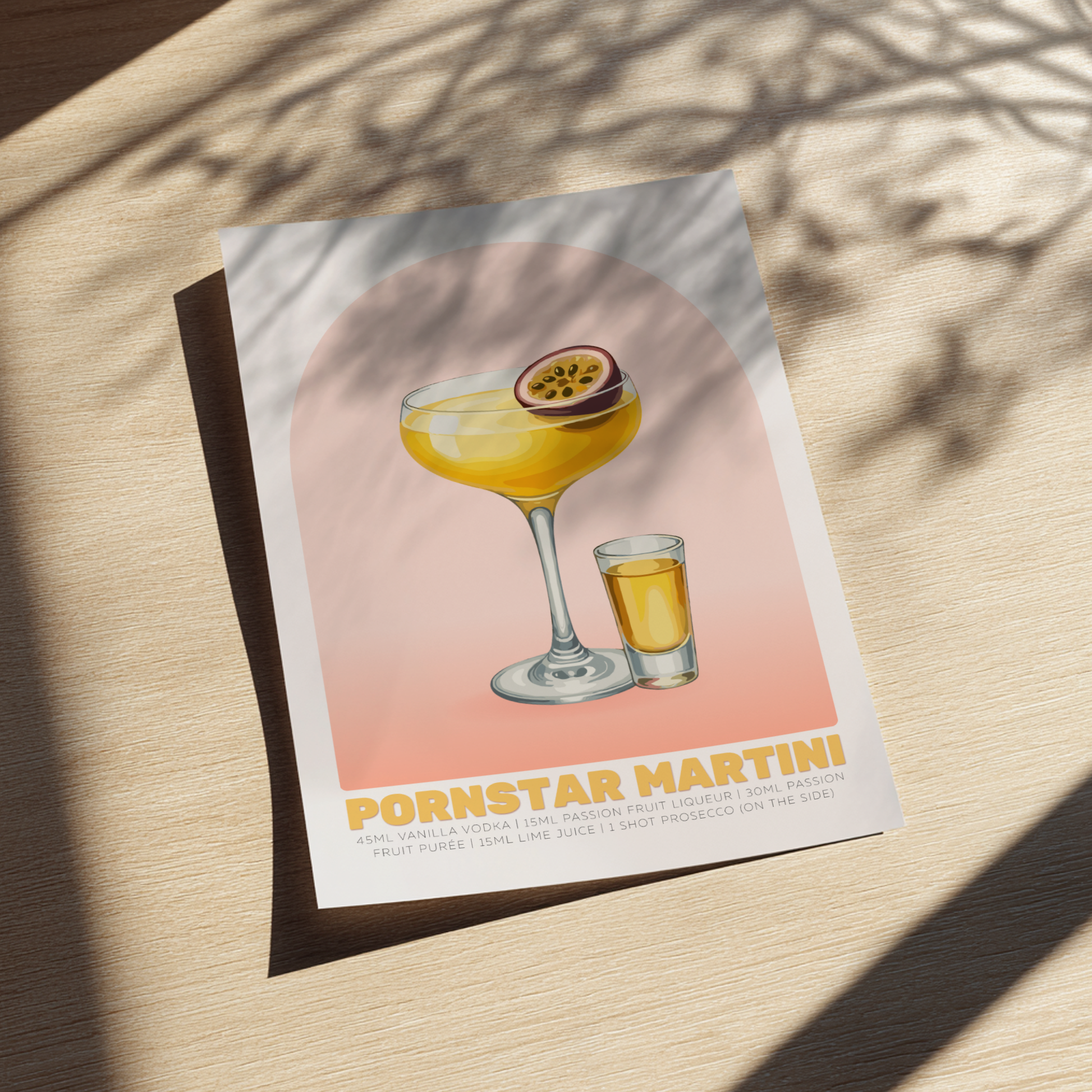 Pornstar Martini Cocktail Poster - Drinks Wall Art