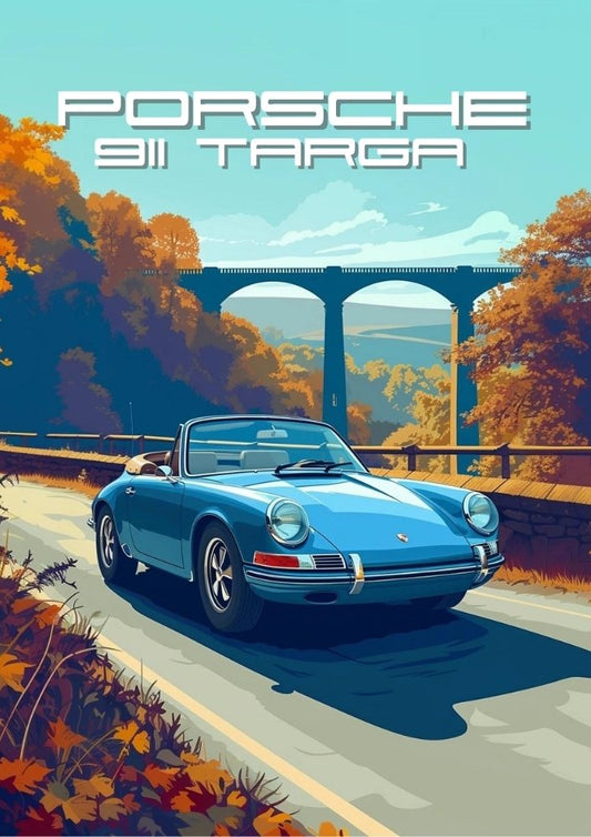 Affiche Porsche 911 Targa, années 1960