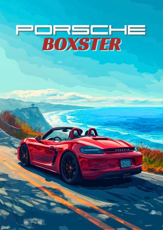 Impression Porsche Boxster – Décoration murale de voiture de sport allemande moderne des années 2010