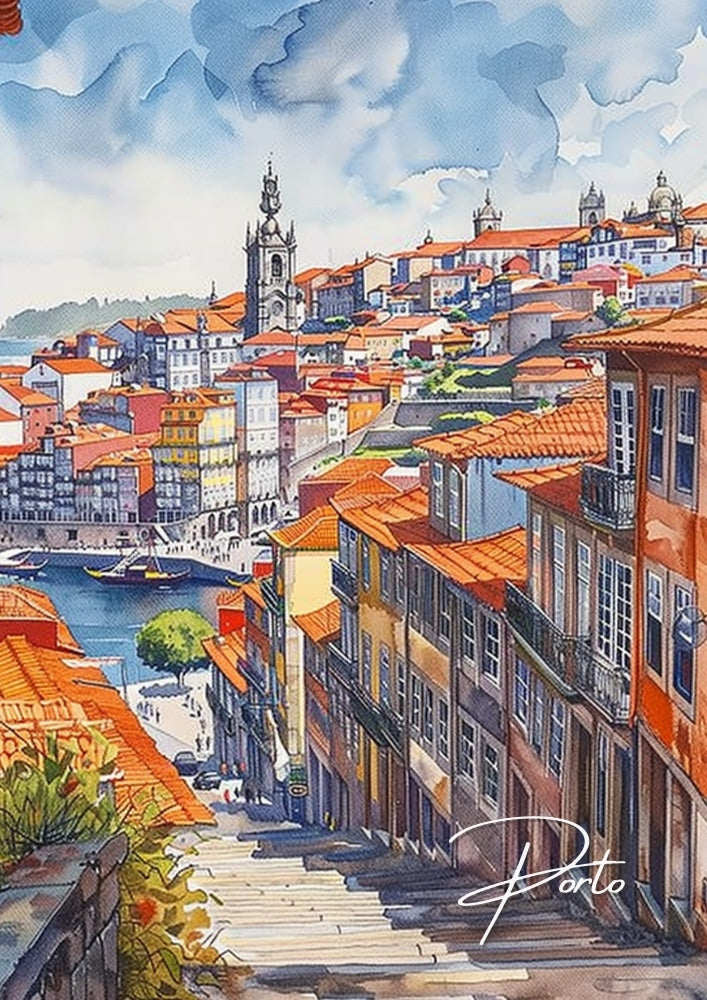 Europe PORTO TRAVEL POSTER - PORTUGAL ARTWORK