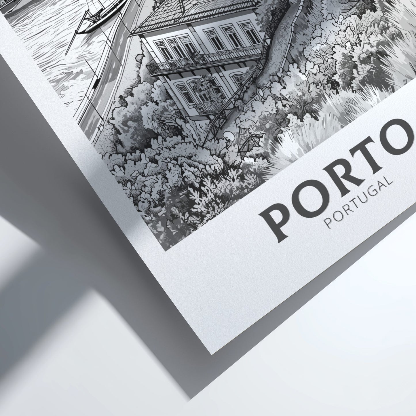 Porto Black and white travel poster 