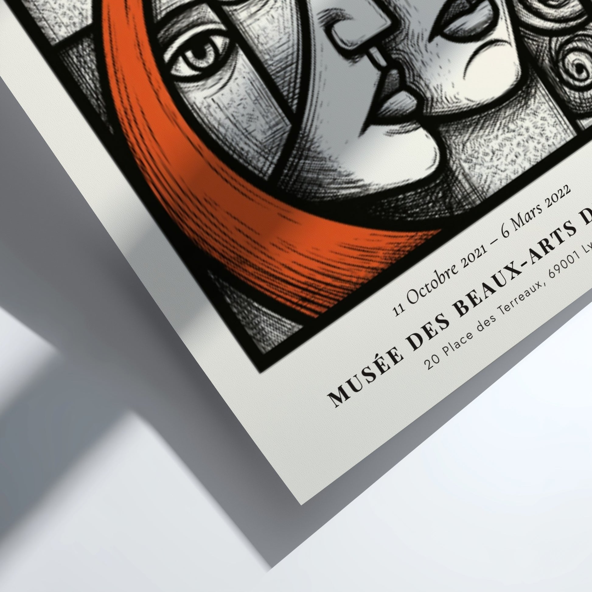 Picasso inspired poster featuring bold lines and vibrant colors, perfect for wall decor.