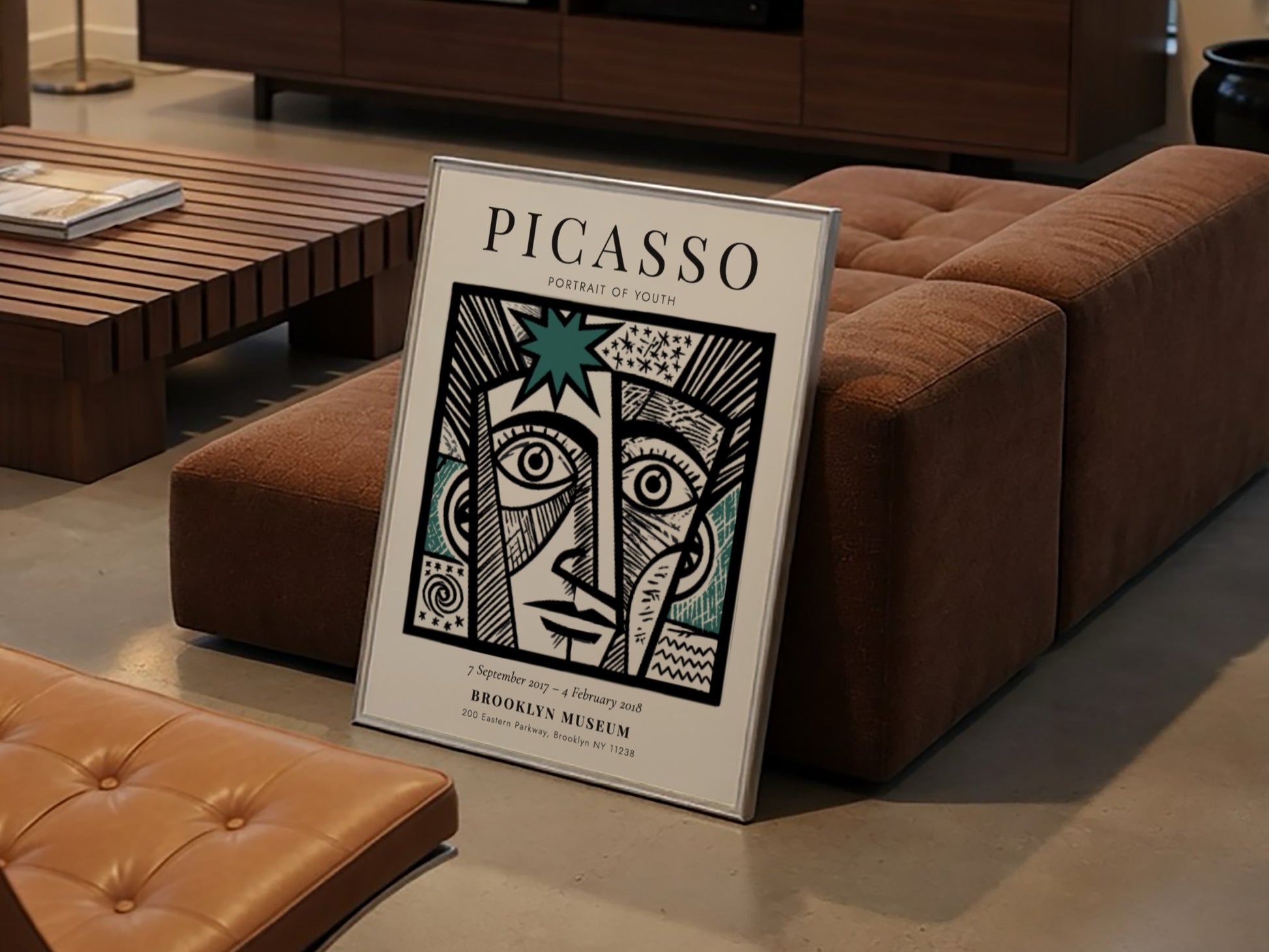 Picasso inspired poster featuring bold lines and vibrant colors, capturing the essence of youth.