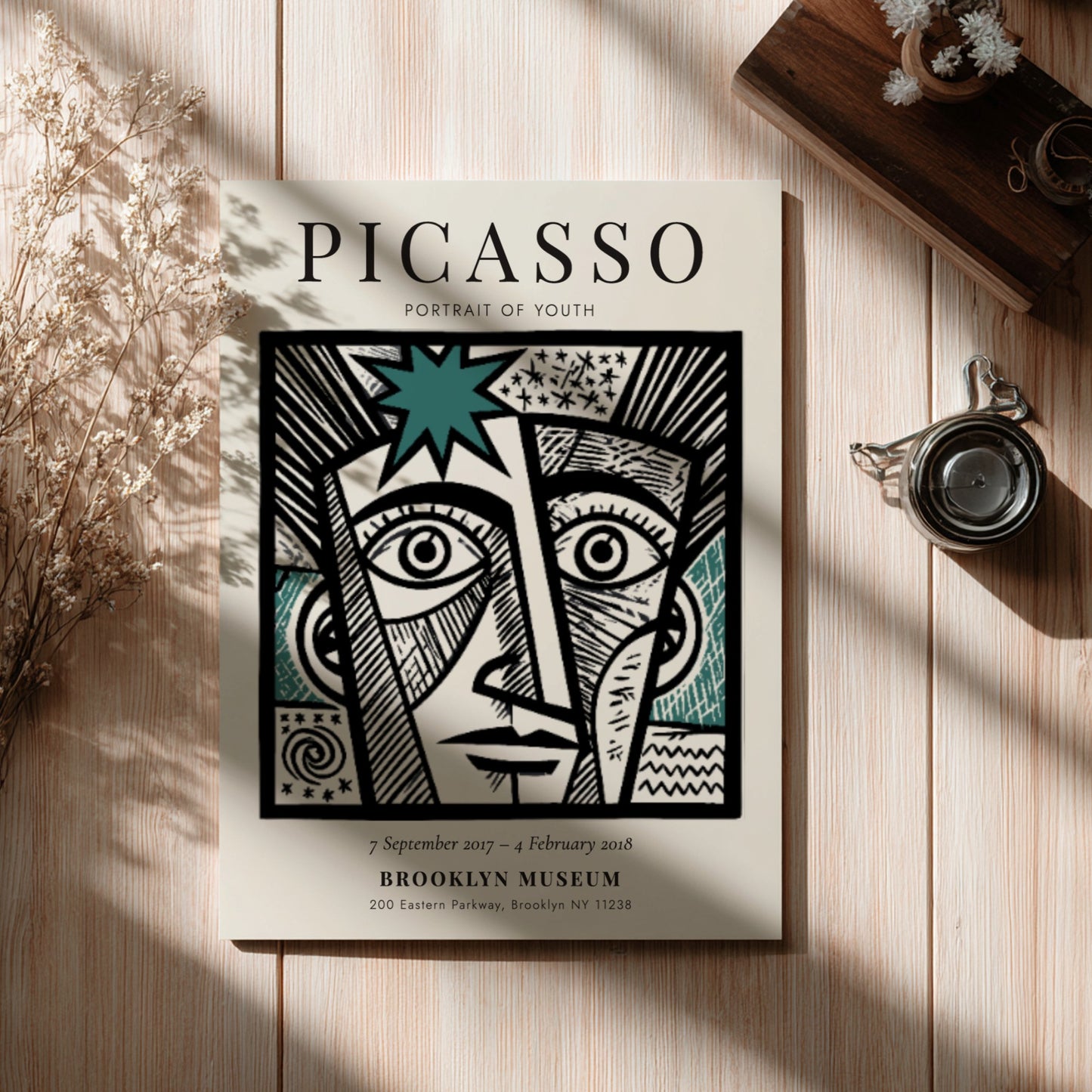 Picasso inspired poster featuring bold lines and vibrant colors, capturing the essence of youth.