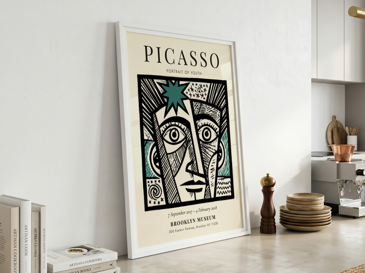 Picasso inspired poster featuring bold lines and vibrant colors, capturing the essence of youth.