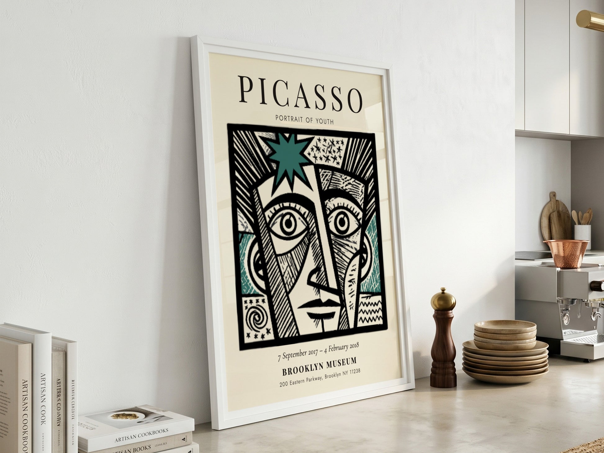 Picasso inspired poster featuring bold lines and vibrant colors, capturing the essence of youth.