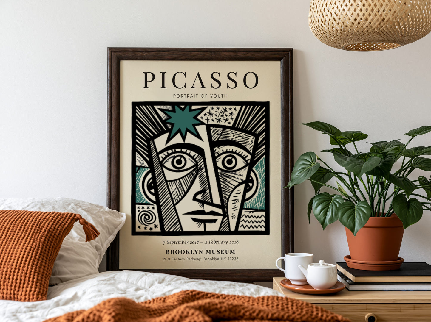 Picasso inspired poster featuring bold lines and vibrant colors, capturing the essence of youth.