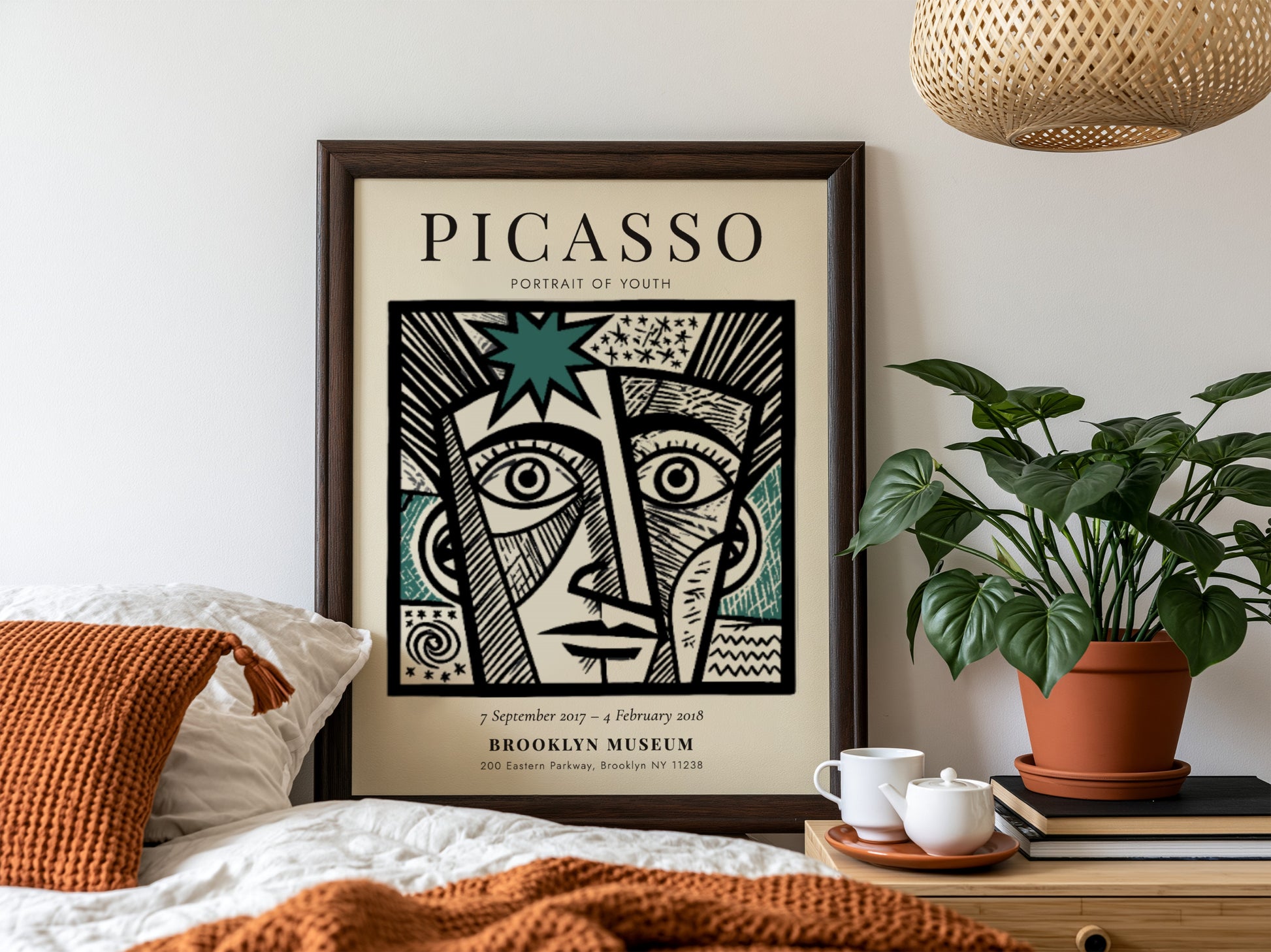 Picasso inspired poster featuring bold lines and vibrant colors, capturing the essence of youth.