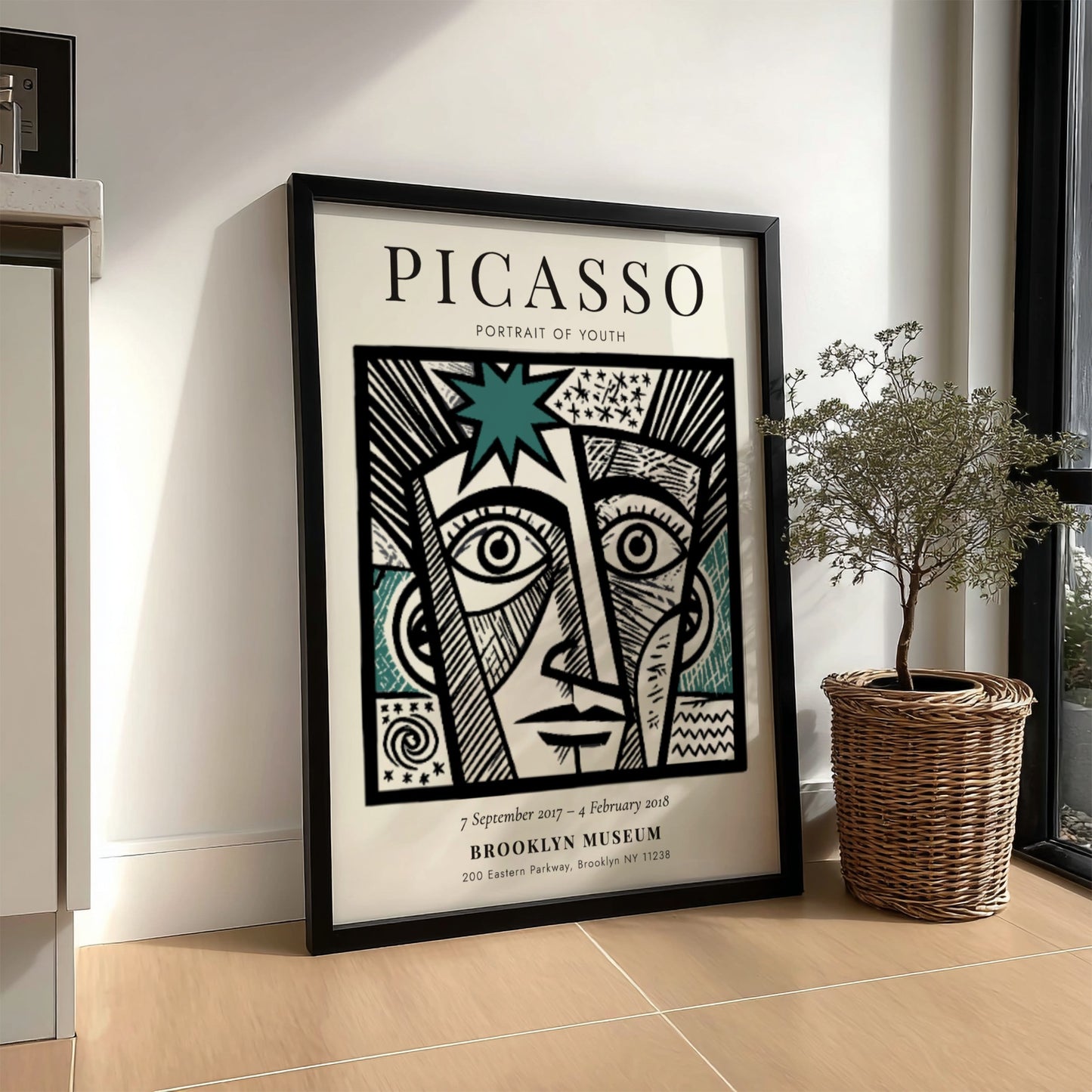 Picasso inspired poster featuring bold lines and vibrant colors, capturing the essence of youth.