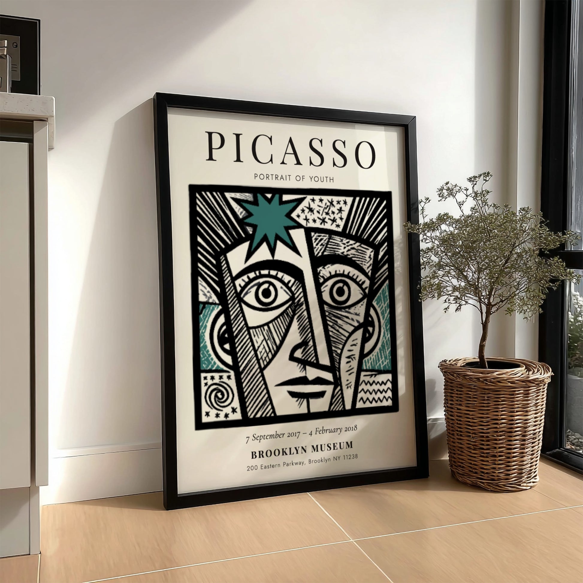 Picasso inspired poster featuring bold lines and vibrant colors, capturing the essence of youth.