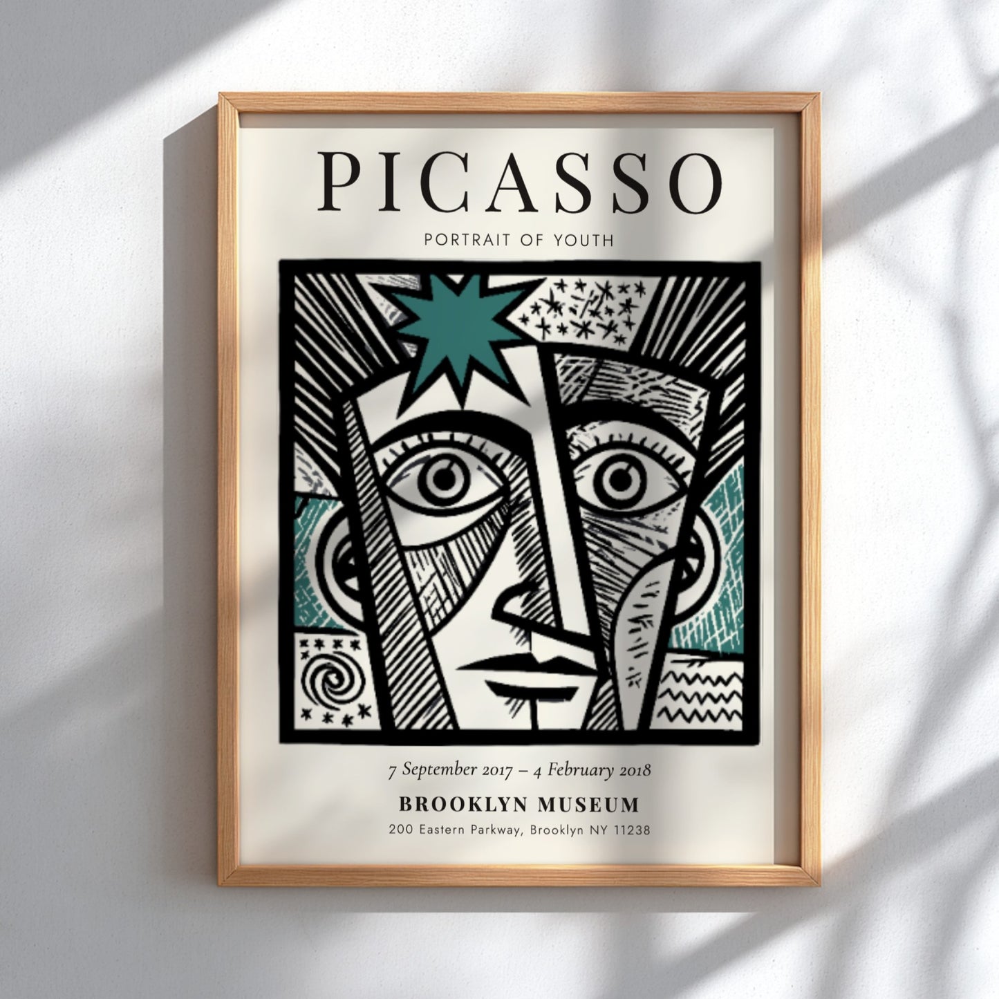 Picasso inspired poster featuring bold lines and vibrant colors, capturing the essence of youth.