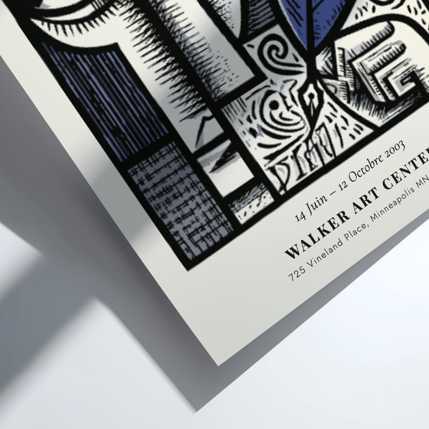 Portrait of a Poet poster inspired by Picasso with abstract shapes and muted tones