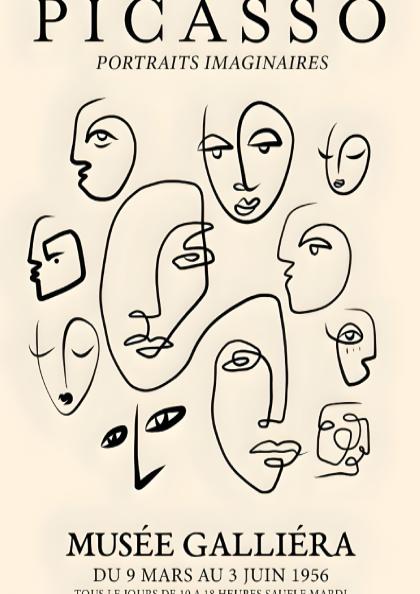 Portraits Imaginaire: Picasso Inspired - Modern Minimalist Wall Art