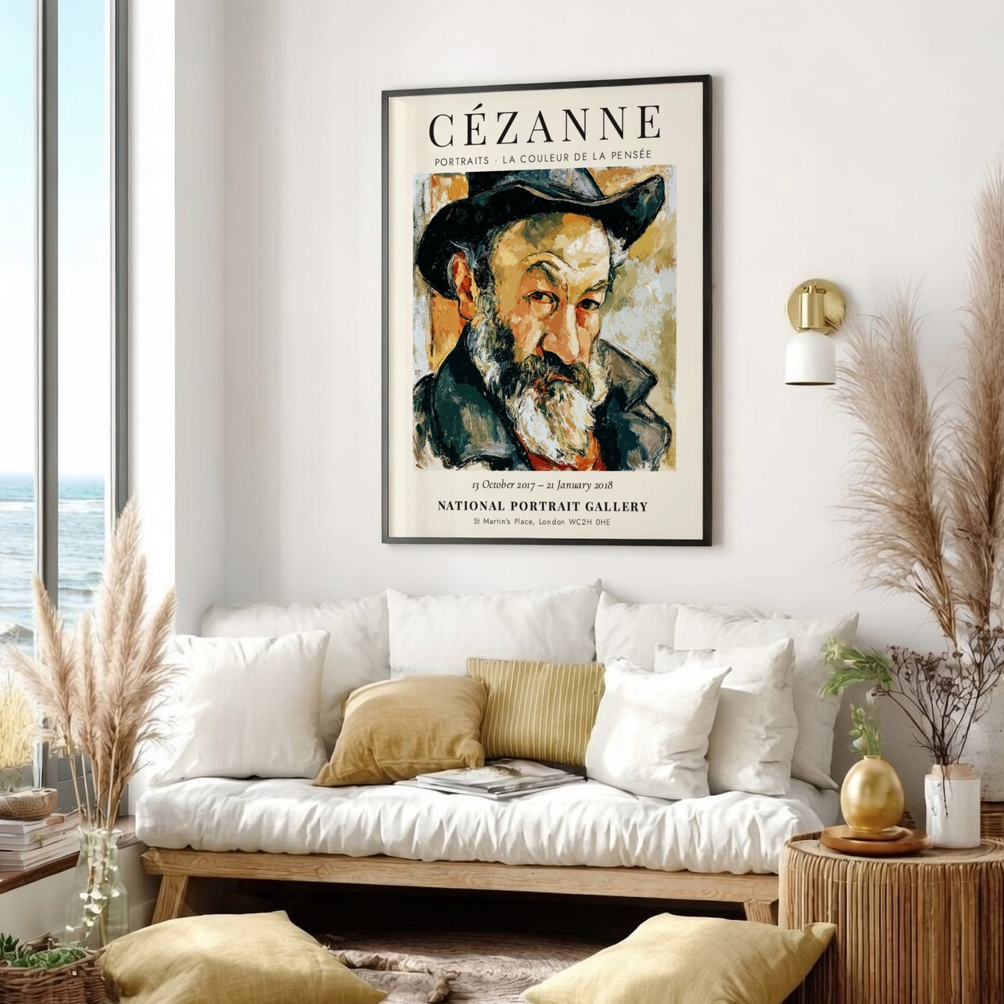 Cézanne exhibition poster featuring vibrant colors and expressive brush strokes