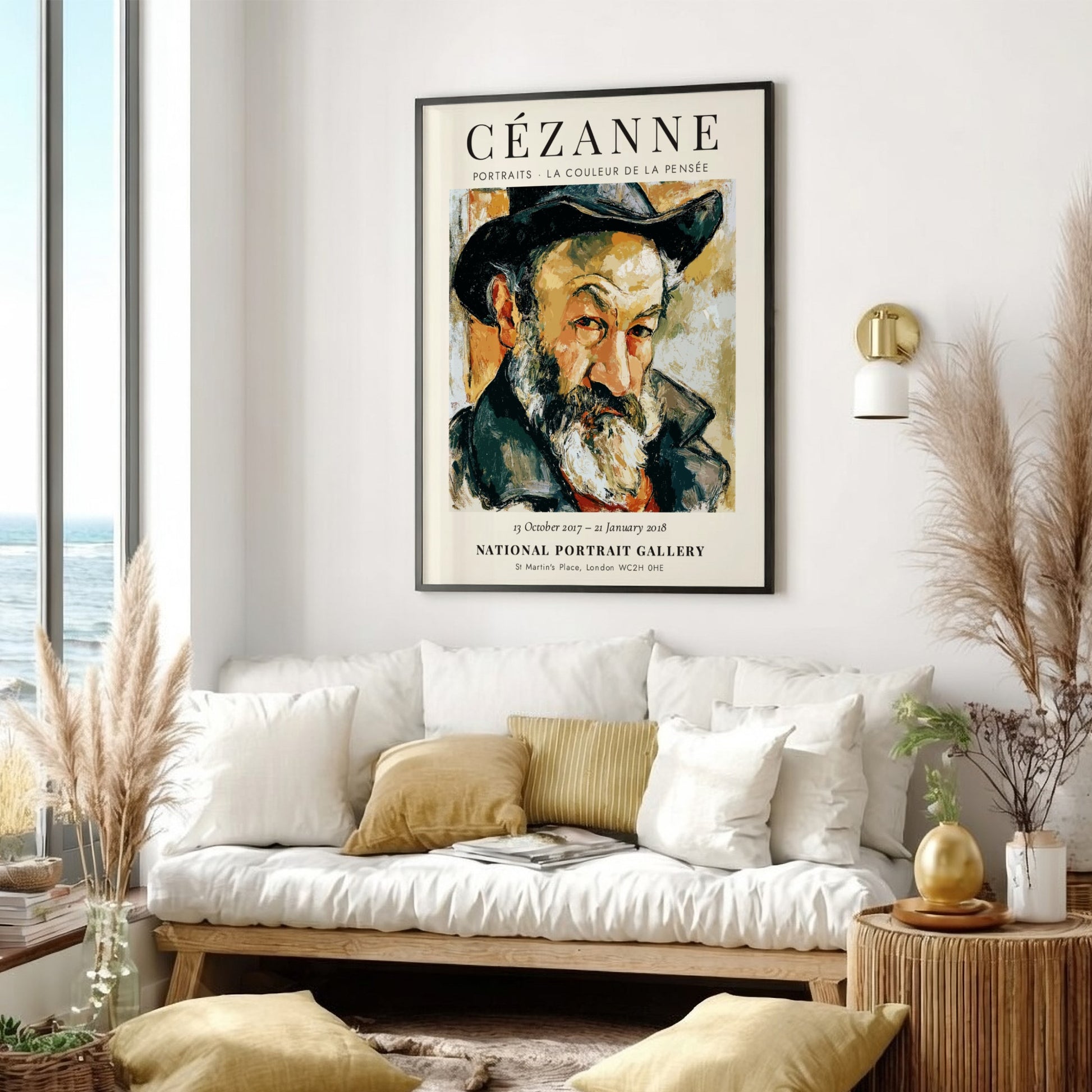 Cézanne exhibition poster featuring vibrant colors and expressive brush strokes