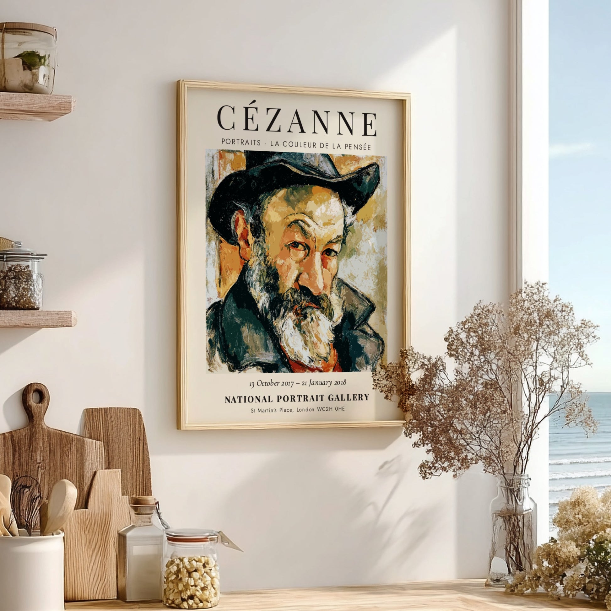 Cézanne exhibition poster featuring vibrant colors and expressive brush strokes