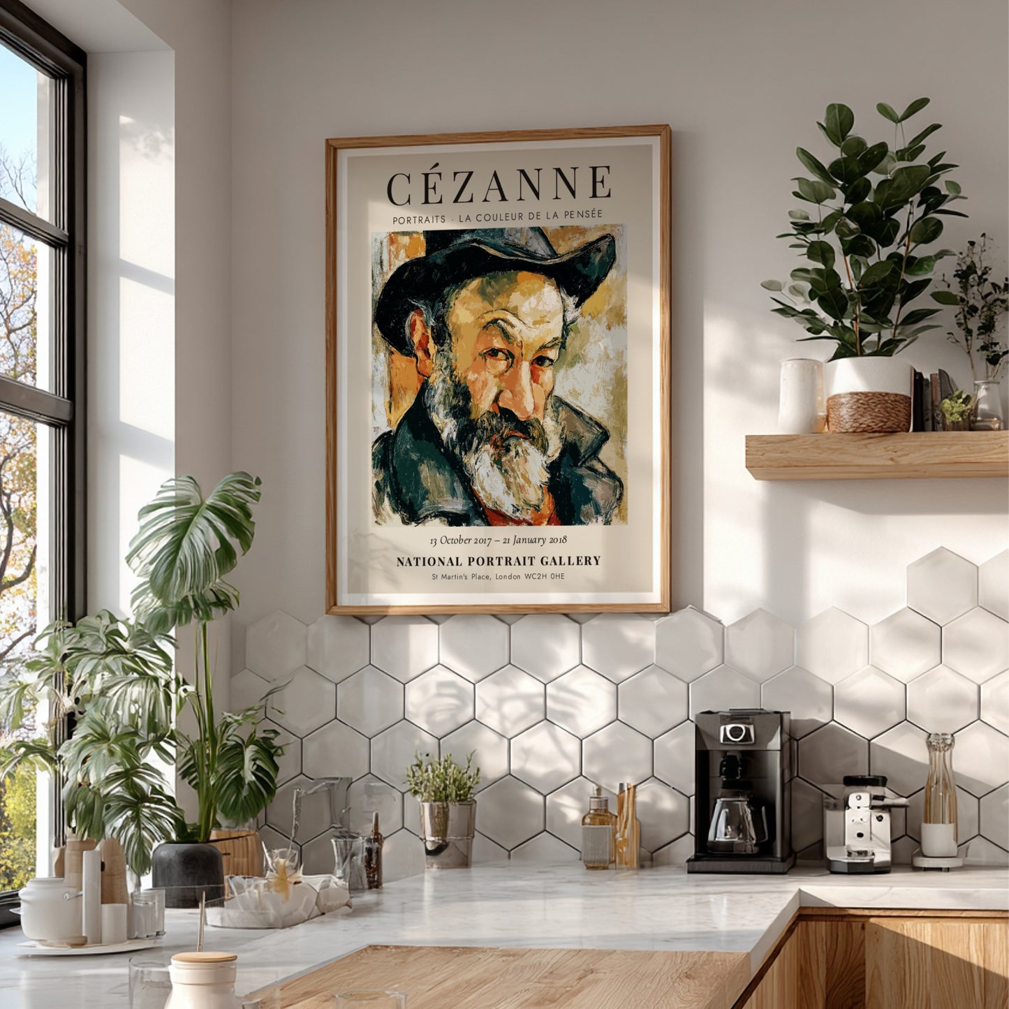 Cézanne exhibition poster featuring vibrant colors and expressive brush strokes