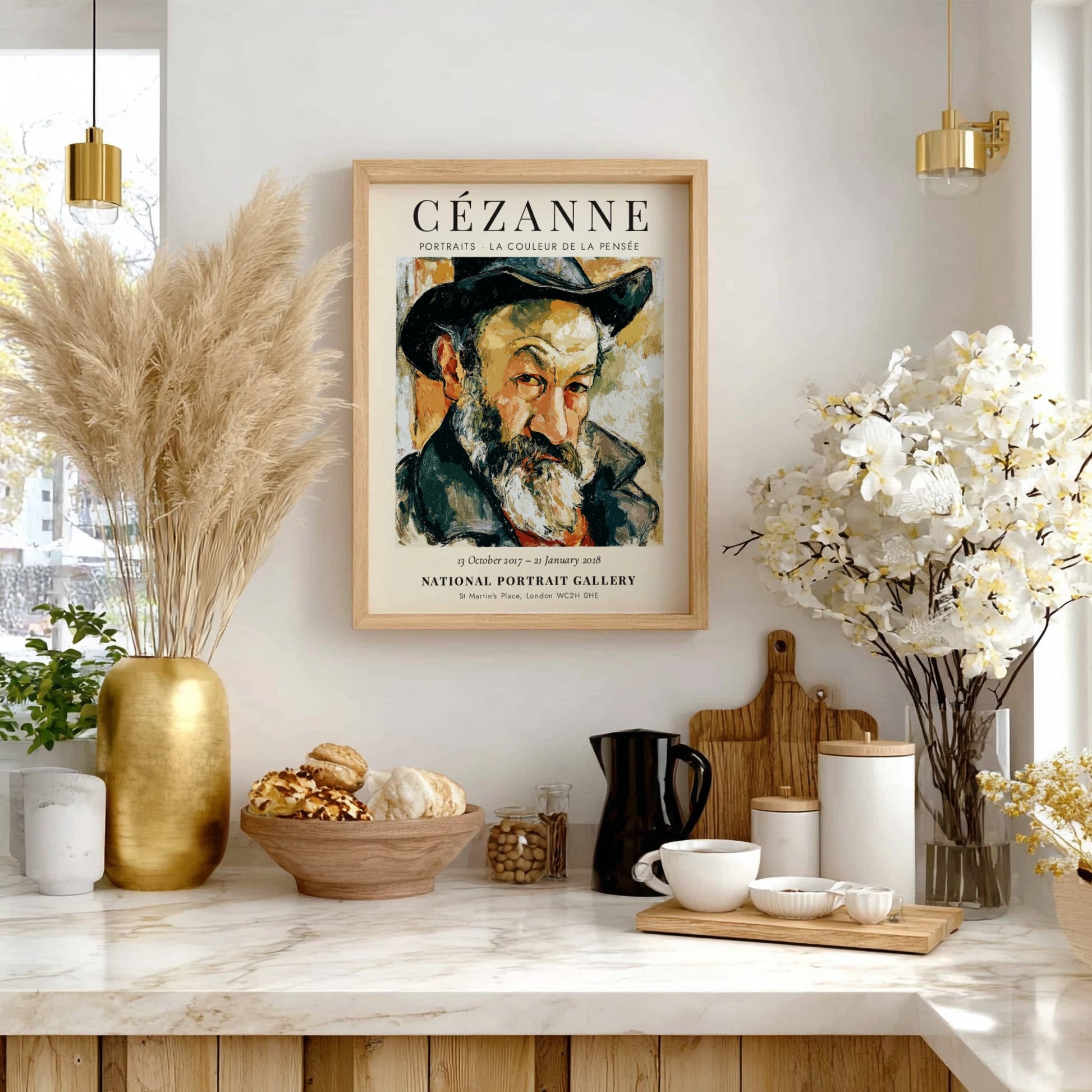 Cézanne exhibition poster featuring vibrant colors and expressive brush strokes